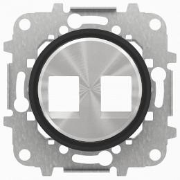 Изображение продукта Лицевая панель ABB Sky Moon розетки 2хRJ45/RJ12 cтекло чёрное 