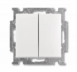 Изображение продукта Переключатель двухклавишный ABB Basic55 10A 250V альпийский белый 