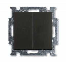 Изображение продукта Переключатель двухклавишный ABB Basic55 10A 250V chateau-черный 