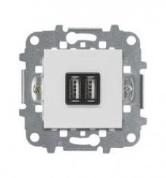 Розетка 2xUSB ABB Zenit альпийский белый  - 2