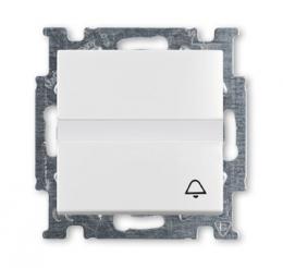 Изображение продукта Выключатель кнопочный одноклавишный ABB Basic55 10A 250V Звонок альпийский белый 