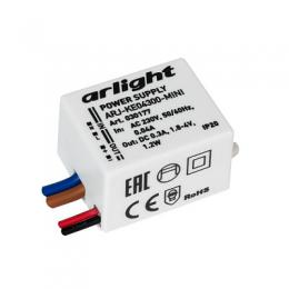 Изображение продукта Драйвер Arlight ARJ-KE04300-Mini 1,8-4V 1,2W IP20 0,3A 