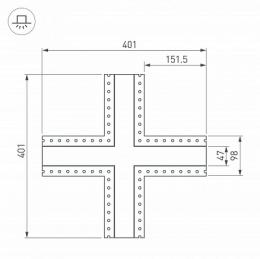 Коннектор X-образный Arlight SL-Linia45-Fantom  - 2