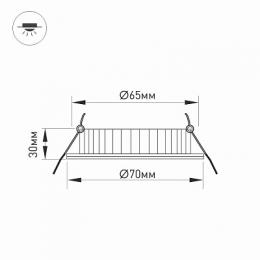 Мебельный светодиодный светильник Arlight LTM-R70WH-Frost 4.5W Warm White 110deg  - 5