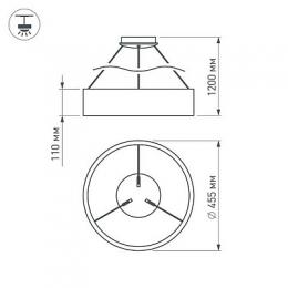Подвесной светодиодный светильник Arlight SP-Tor-Ring-Hang-R460-33W Warm3000  - 4