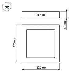 Потолочный светодиодный светильник Arlight SP-S225x225-18W White  - 5