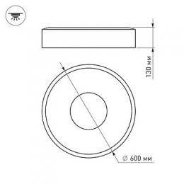 Потолочный светодиодный светильник Arlight SP-Tor-Ring-Surface-R600-42W Warm3000  - 4
