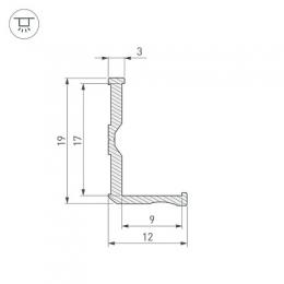 Профиль Arlight ALM-BASE-H12-2000 ANOD  - 3