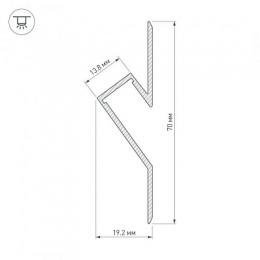 Профиль Arlight ARH-DECORE-S12-CAVE-F-2000 ANOD  - 2