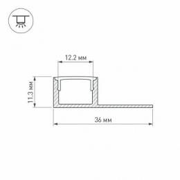 Профиль Arlight ARH-DECORE-S12-LINE-EDGE-2000 ANOD  - 2