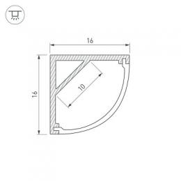 Профиль Arlight ARH-KANT-H16-2000 ANOD  - 2
