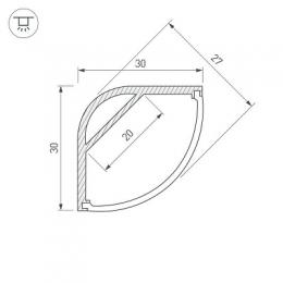 Профиль Arlight ARH-KANT-H30-2000 ANOD  - 2