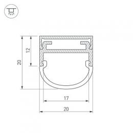 Профиль Arlight ARH-WIDE-B-H20-2000 ANOD  - 2