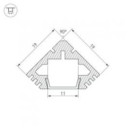 Профиль Arlight PDS45-T-3000 ANOD  - 3