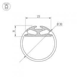 Профиль Arlight ROUND-D30-2000 ANOD  - 2