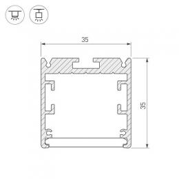 Профиль Arlight SL-ARC-3535-D1500-A90 SILVER (1180мм, дуга 1 из 4)  - 2