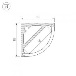 Профиль Arlight SL-KANT-H15-2000 ANOD  - 2