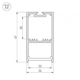 Профиль Arlight SL-LINE-3667-2000 ANOD  - 2