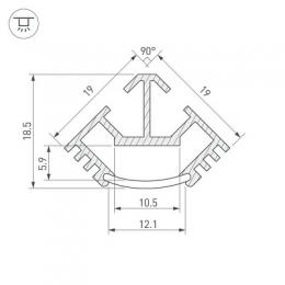 Профиль Arlight T45-2000 (CT) ANOD  - 2