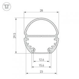 Профиль Arlight Top-Oval-2000 ANOD (K13, P15)  - 3