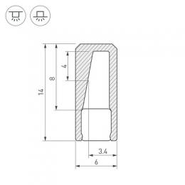Профиль с экраном Arlight ALU-NANO-6-2000 ANOD+SILICONE  - 2