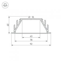 Профиль с экраном Arlight ALU-POWER-RW80F-2000 ANOD+FROST  - 2