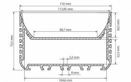Профиль с экраном Arlight ALU-POWER-W8070-2000 ANOD+FROST  - 2