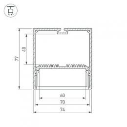 Профиль с экраном Arlight SL-LINE-7477-2500 BLACK+OPAL  - 4