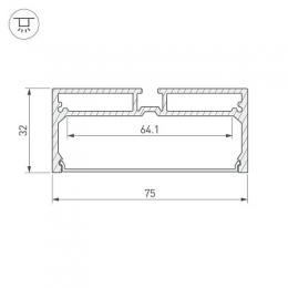 Профиль с экраном Arlight SL-LINE-7532-2000 ANOD  - 3