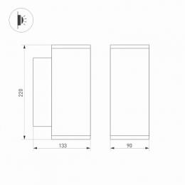 Уличный настенный светодиодный светильник Arlight LGD-Forma-Wall-Twin-R90-2x12W Warm3000  - 2