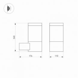 Уличный настенный светодиодный светильник Arlight LGD-Stem-Wall-10W Warm3000  - 2