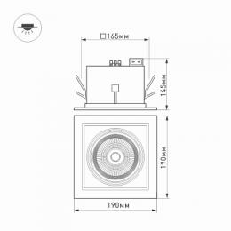 Встраиваемый светодиодный светильник Arlight CL-Kardan-S190x190-25W Day4000  - 5