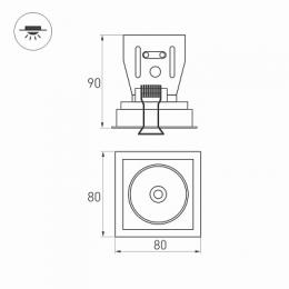 Встраиваемый светодиодный светильник Arlight CL-Simple-S80x80-9W Day4000  - 7