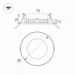 Встраиваемый светодиодный светильник Arlight DL-85M-4W Day White  - 6