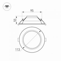 Встраиваемый светодиодный светильник Arlight IM-Cyclone-R115-10W Day4000  - 3