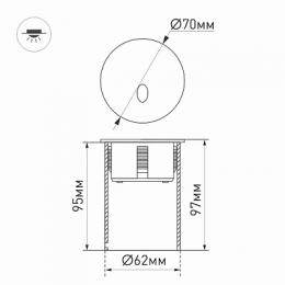 Встраиваемый светодиодный светильник Arlight LT-Gap-R70-3W Warm3000  - 4