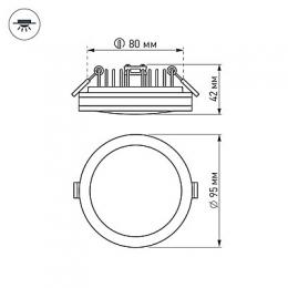 Встраиваемый светодиодный светильник Arlight LTD-95SOL-10W White  - 4