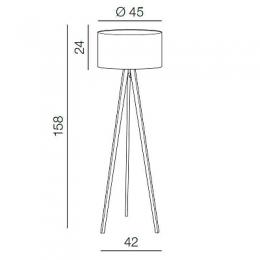 Торшер Azzardo Tripod Wood  - 2