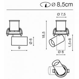 Встраиваемый спот Azzardo Luna 15W Dim  - 5