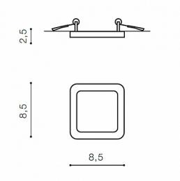 Встраиваемый светильник Azzardo Slim 9 Square  - 2