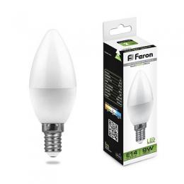 Изображение продукта Лампа светодиодная Feron E14 9W 4000K Свеча Матовая LB-570 