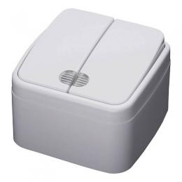 Изображение продукта Выключатель двухклавишный Feron Stekker Basic с подсветкой PSW103220 