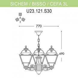 Уличный подвесной светильник Fumagalli Sichem/Cefa 3L  - 2