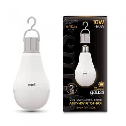 Изображение продукта Лампа светодиодная аккумуляторная Gauss E27 10W 3000K матовая 