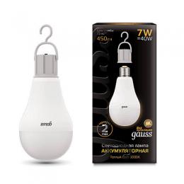 Изображение продукта Лампа светодиодная аккумуляторная Gauss E27 7W 3000K матовая 