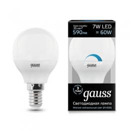 Изображение продукта Лампа светодиодная диммируемая Gauss E14 7W 4100K матовая 