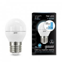 Изображение продукта Лампа светодиодная диммируемая Gauss E27 7W 4100K матовая 