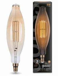 Изображение продукта Лампа светодиодная филаментная Gauss E27 8W 2400K золотая 