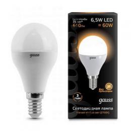 Изображение продукта Лампа светодиодная Gauss E14 6.5W 3000K матовая 