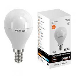 Изображение продукта Лампа светодиодная Gauss E14 6W 3000K матовая 